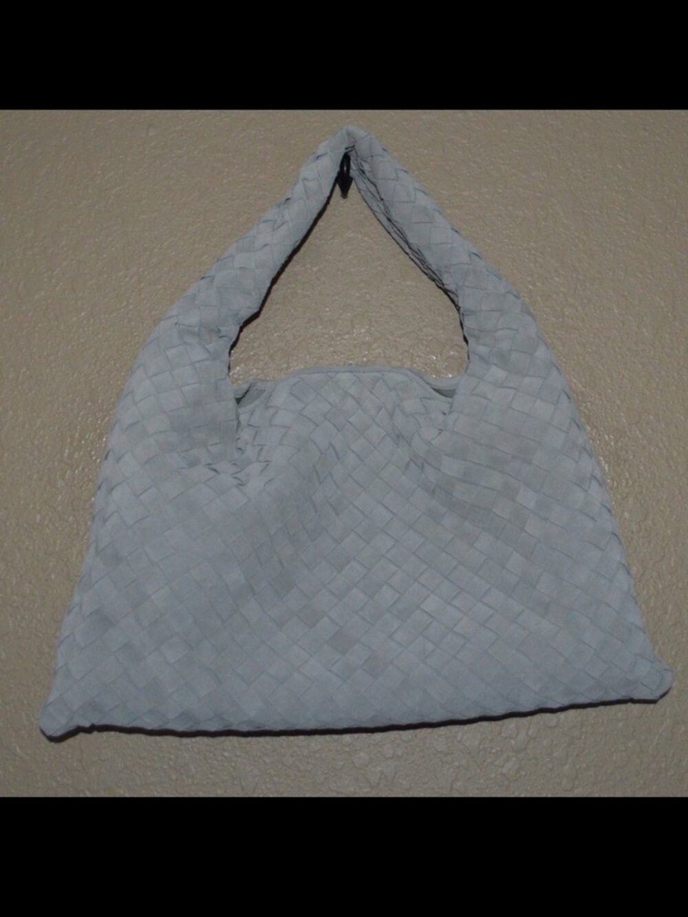 NWOT $4400 Bottega Veneta Sterling Suede Intrecciato Small Hop Handbag